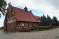 Beautiful red brick walls of the main castle of the Teutonic Order in Malbork. Poland.