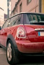 Beautiful red car, mini moris Royalty Free Stock Photo