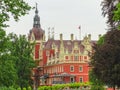 Beautiful red castle of Fuerst Pueckler in Bad Muskau Royalty Free Stock Photo