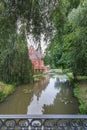 Beautiful red castle of Fuerst Pueckler in Bad Muskau Royalty Free Stock Photo