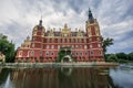 Beautiful red castle of Fuerst Pueckler in Bad Muskau