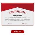 Beautiful red certificate template design Royalty Free Stock Photo