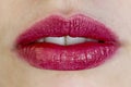 Beautiful red female lips Royalty Free Stock Photo