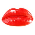 Beautiful red female lips on a white background. 3d rendering Royalty Free Stock Photo