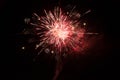 Beautiful red firework isolated on black background Royalty Free Stock Photo