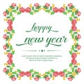 Beautiful red flower frame background, for element design of card happy new year. Vector Royalty Free Stock Photo