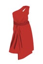 The beautiful red frock