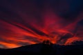 Beautiful red glowing clouds at dusk Royalty Free Stock Photo