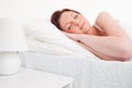 Beautiful red-haired female sleeping Royalty Free Stock Photo