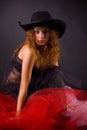 Beautiful red-haired girl in hat Royalty Free Stock Photo