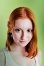 Beautiful red-haired girl in a role of elf Royalty Free Stock Photo