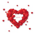 Beautiful Red Heart Valentine`s day with text Premium Vector