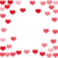 Beautiful red hearts falling vector illustration. Royalty Free Stock Photo