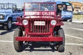 A beautiful red Jeep Willys MB used in the Celere Department of Italian Police Royalty Free Stock Photo