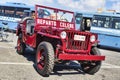 A beautiful red Jeep Willys MB used in the Celere Department of Italian Police Royalty Free Stock Photo