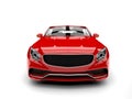 Beautiful red luxury modern convertible car - front view Royalty Free Stock Photo