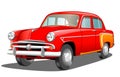 Beautiful red retro car on white background Royalty Free Stock Photo