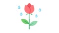 Beautiful Red Rose with Fresh Raindrops Illustration, vector design Generative AI Royalty Free Stock Photo