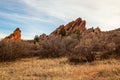 Beautiful red sandstone rock formation in Roxborough State Park, Colorado Royalty Free Stock Photo