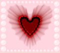 Beautiful red shaded heart on a pink and pearl background computer generated image design