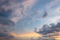 Beautiful red sky and cloud in sunset, colorful evening nature. Royalty Free Stock Photo