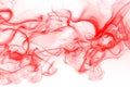 Beautiful red smoke abstract on white background fo design
