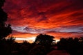 Beautiful red sunset clouds over Worcester, South Africa Royalty Free Stock Photo