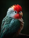 Beautiful red teal cockatiel, generative ai