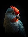 Beautiful red teal cockatiel Potrait, generative ai