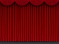 Beautiful red theatre folded curtain drapes seamless texture