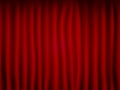 Beautiful red theatre folded curtain drapes texture