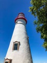 Looking up at Marblehead Lighthouse in Ohio Royalty Free Stock Photo