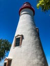 Looking up at Marblehead Lighthouse in Ohio Royalty Free Stock Photo