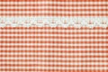 Beautiful red and white tablecloth. Royalty Free Stock Photo