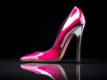 beautiful red women's high-heeled shoes Royalty Free Stock Photo