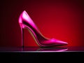 beautiful red women's high-heeled shoes Royalty Free Stock Photo
