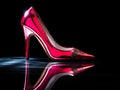 beautiful red women's high-heeled shoes Royalty Free Stock Photo