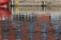 City of LÃÂ¼beck, reflection of the old fireship in the harbor water Royalty Free Stock Photo