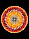 Beautiful red and yellow mandala design - Artist, creative, symbol on black background