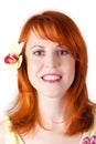 Beautiful redhair woman close up style portrait