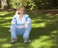 Beautiful Redhead Woman talking on Cell Phone Royalty Free Stock Photo