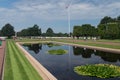 The beautiful reflecting pool at The Normandy American Cemetery and Memorial, France Royalty Free Stock Photo