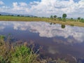 This is the beautiful reflection cloudy sky