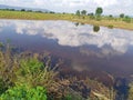 This is the beautiful reflection cloudy sky