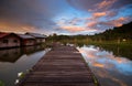 Beautiful reflection of colorful sunset in a lake Royalty Free Stock Photo