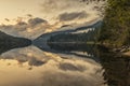 Beautiful reflection on Inland Lake near Powell River, British Columbia, Canada