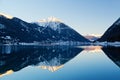 Lake Achensee in Tirol during winter, austrian Alps, Switzerland