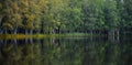 Beautiful reflection view of the Isolammi lake located in Finland, Tampere, Annala