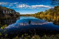 Reflections on the Still Waters of Creekfield Lake. Royalty Free Stock Photo