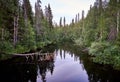 Reflections in river at midnight